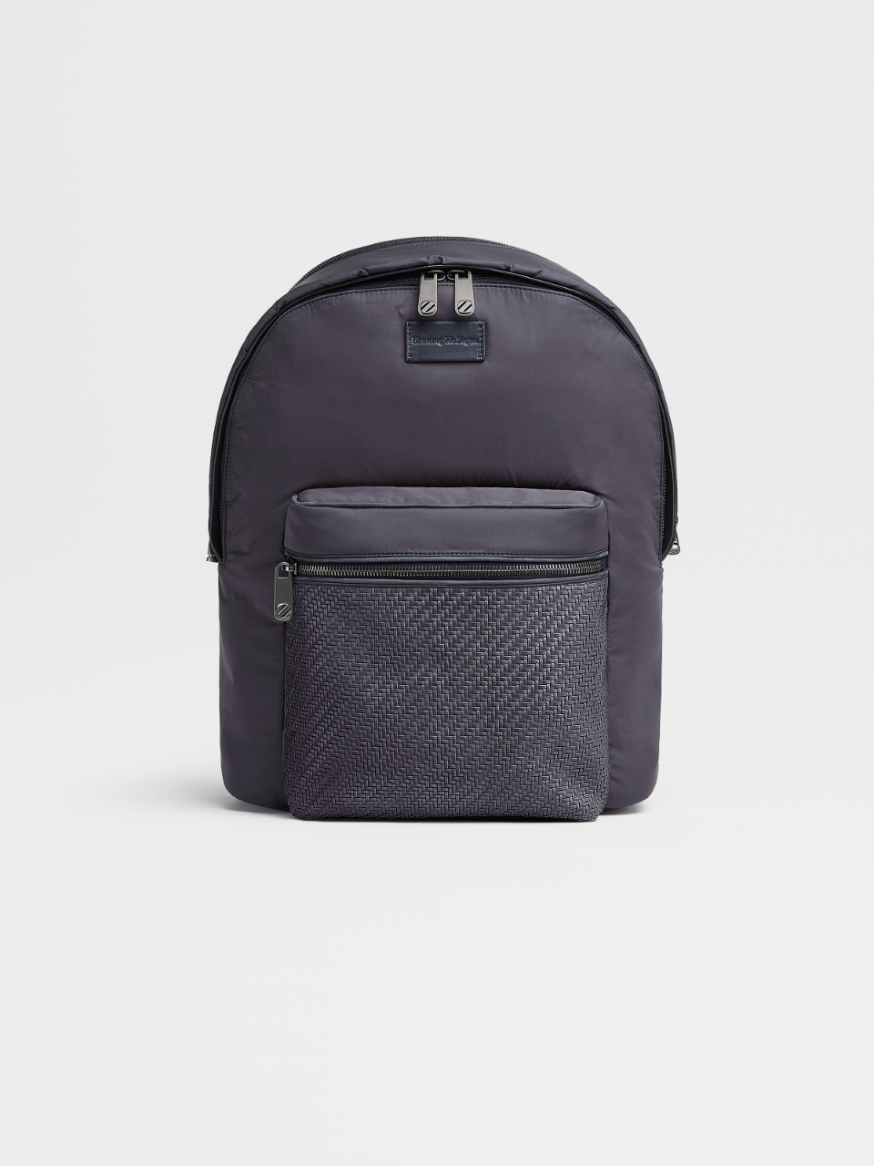 Dark Blue PELLETESSUTA™  and Nylon Hoodie Backpack